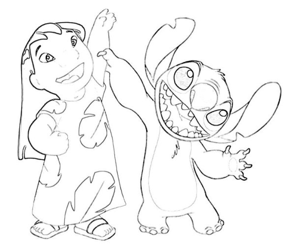 Персонажи из мультфильма Лило и Стич рисунки