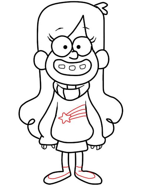 Раскраска Мейбл из Гравити Фолз