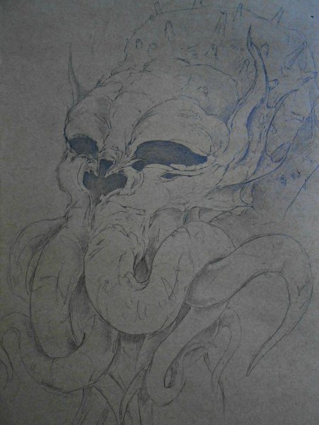 Поэтапное рисование Ктулху