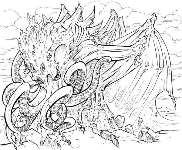 Ктулху раскраска