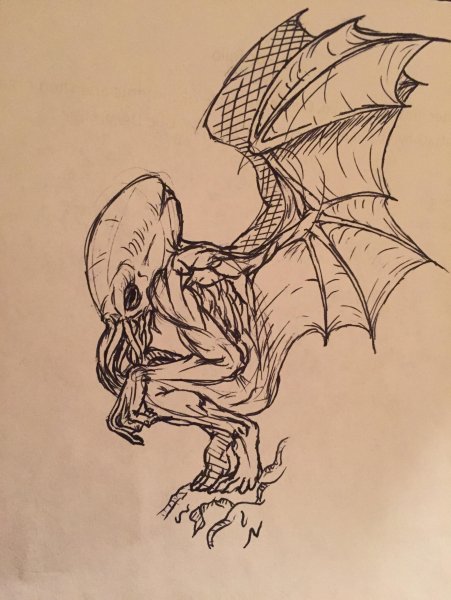 Страшный рисунок Ктулху