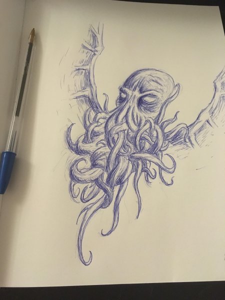 Ктулху рисунок карандашом