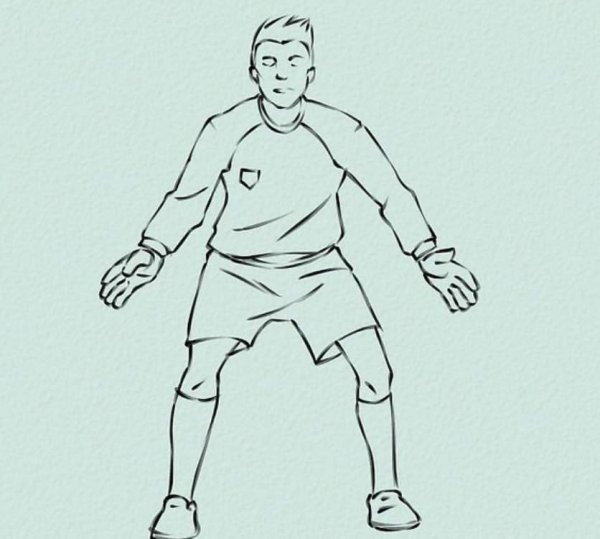 Рисунок футболиста с мячом