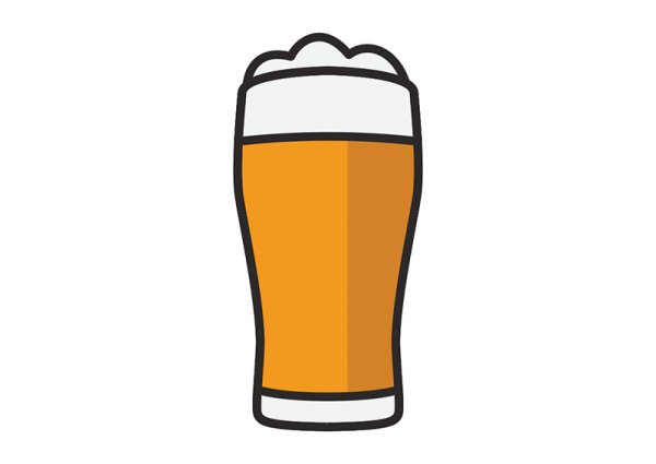 Стакан пива нарисованный