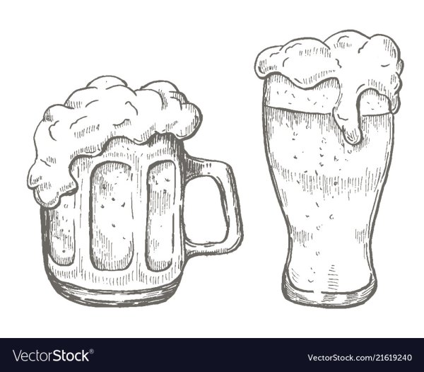 Пивные кружки с черным контуром