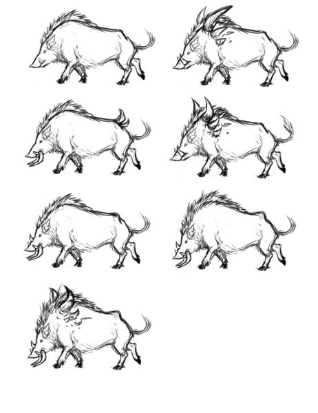 Кабан рисунок