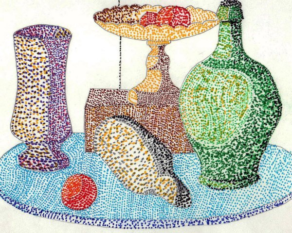 Пуантилизм картины натюрморт