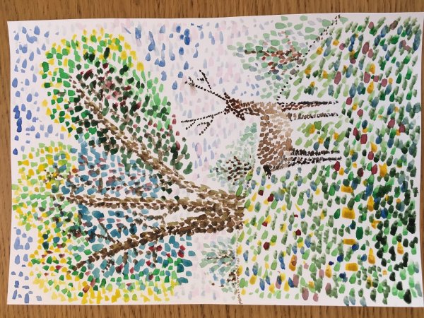 Техники рисования пуантилизм