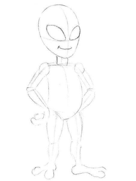 Пришелец рисунок легкий