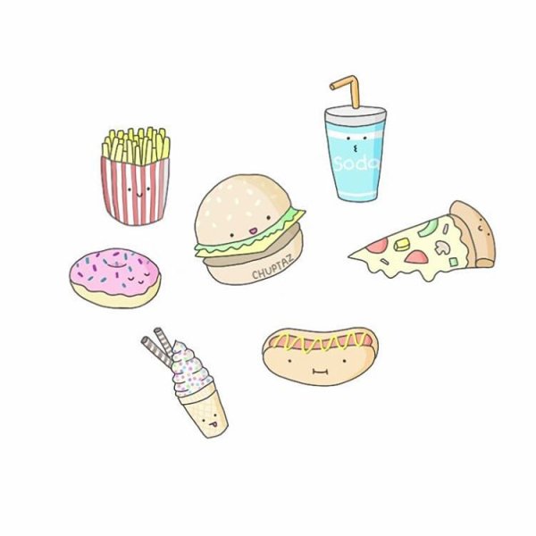 Рисунки для срисовки лёгкие еда