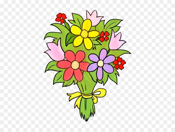 Букет цветов карандашом для детей