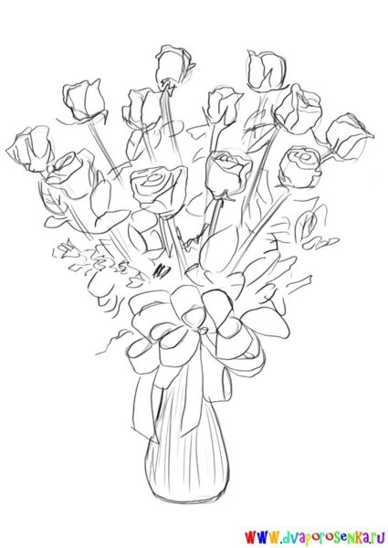 Раскраска тюльпаны в вазе