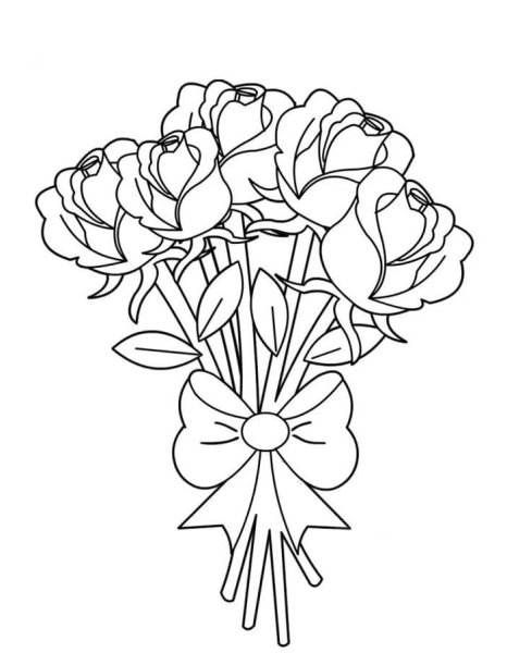 Ваза с цветами раскраска