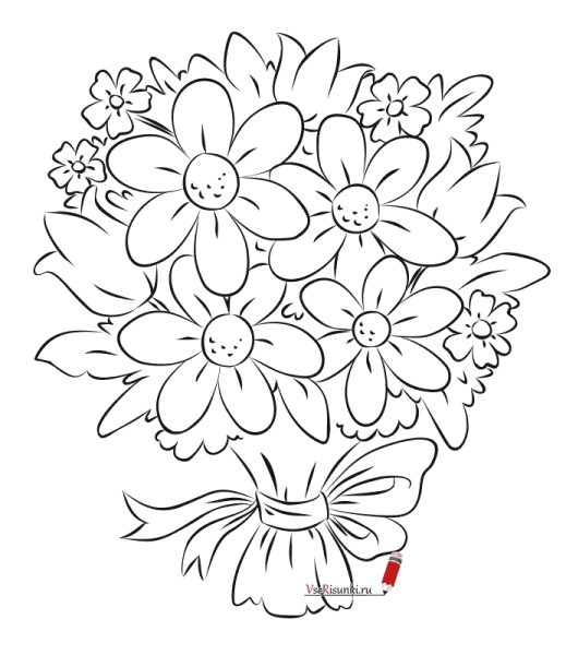Маленький букетик цветов рисунок