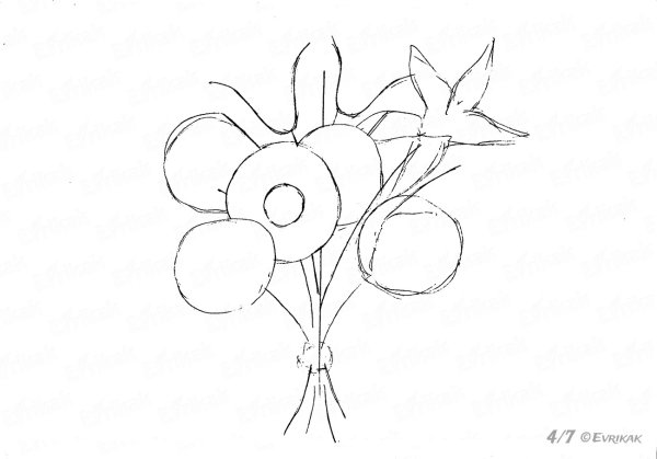 Рисование букета цветов поэтапно