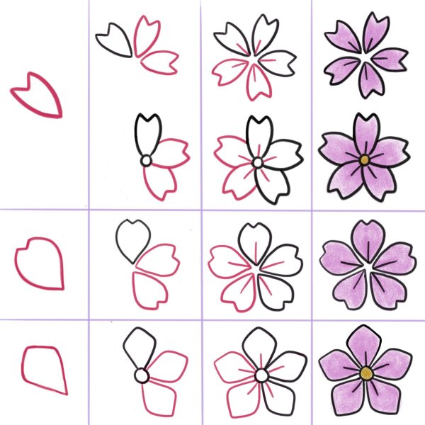 Схема рисования цветов