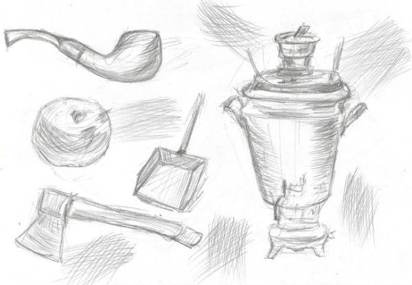 Зарисовки бытовых предметов