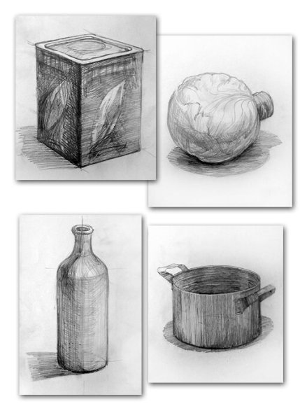 Зарисовки бытовых предметов