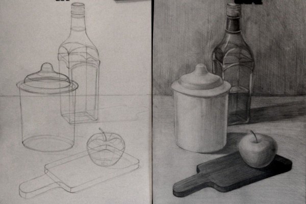 Линейно-конструктивное построение натюрморта