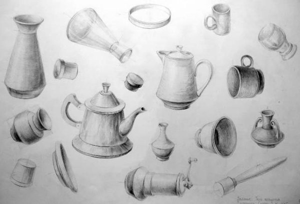 Зарисовки бытовых предметов