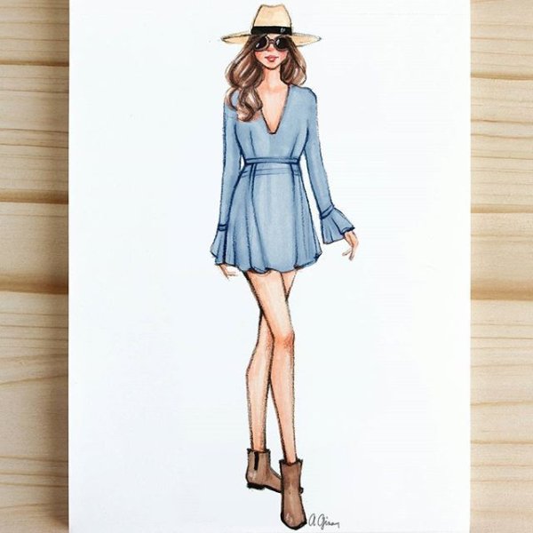 Девушка для эскиза одежды