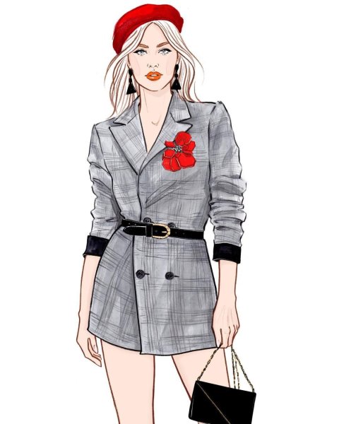 Нарисовать модную девочку