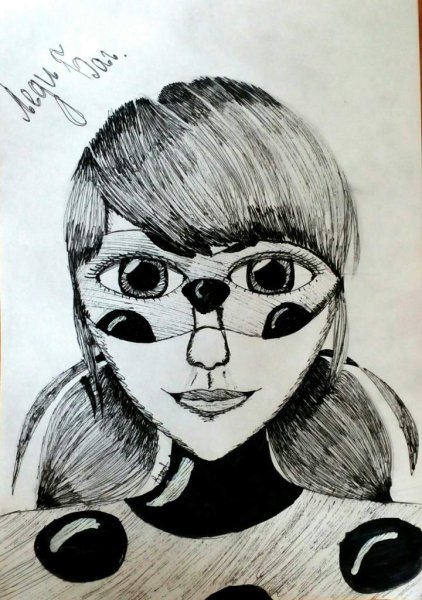 Леди баг для срисовки фломастером