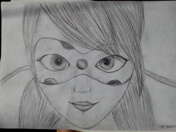 Леди баг рисунок карандашом