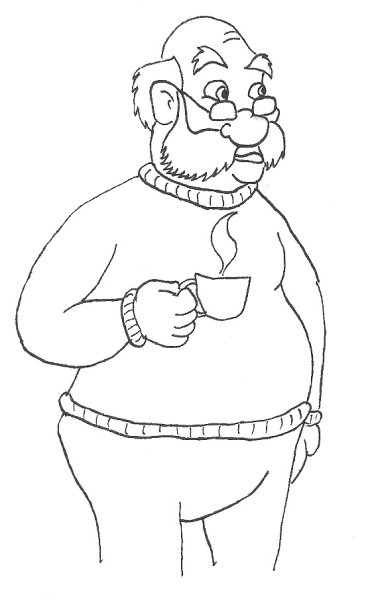 Дедушка рисунок карандашом