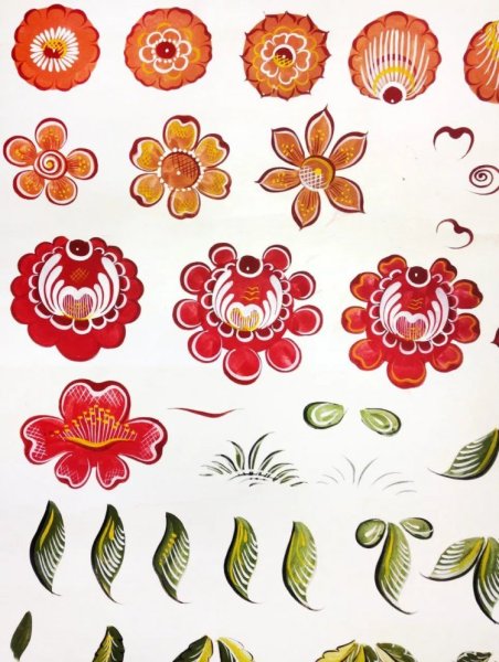 Городецкая роспись элементы росписи