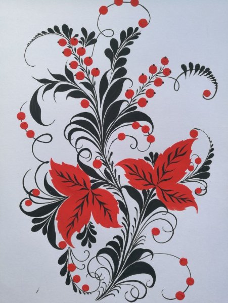 Хохломская роспись Кудрина эскизы