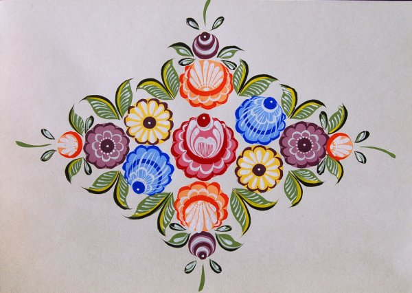 Городецкая роспись ромбовая