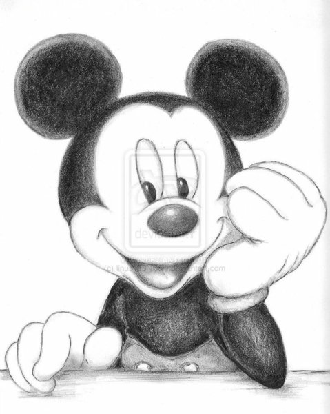 Микки Маус раскраска маленькая