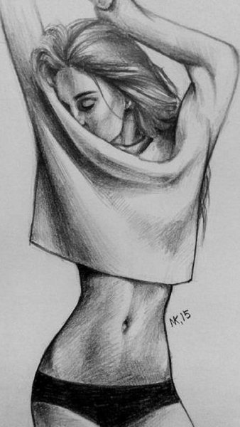 Нарисовать девушку карандашом
