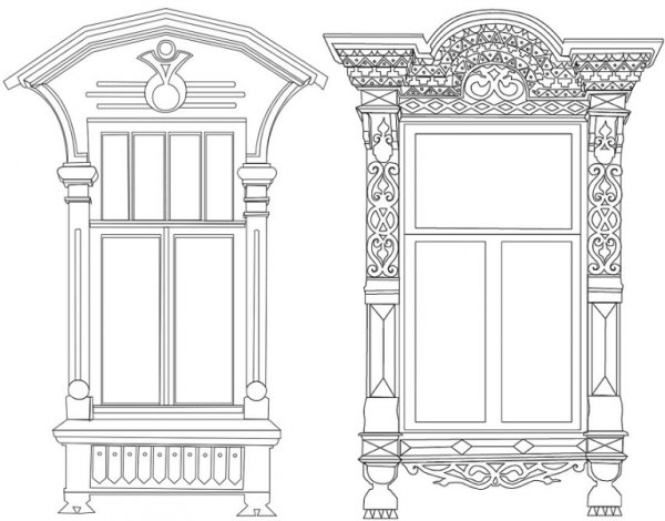 Эскизы оконных наличников