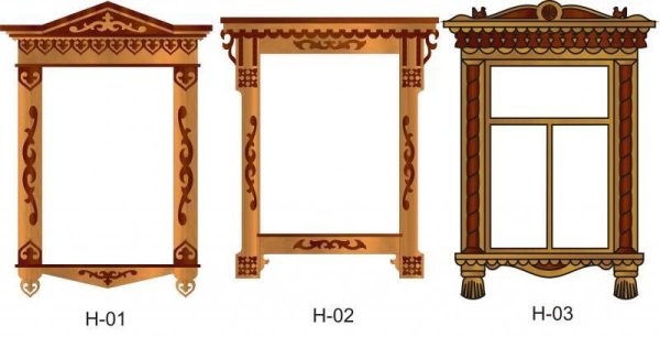 Деревянные наличники на прозрачном фоне