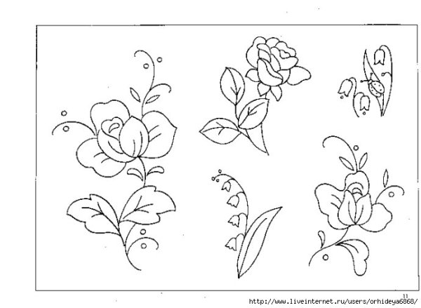 Рисунок для вышивки гладью простой