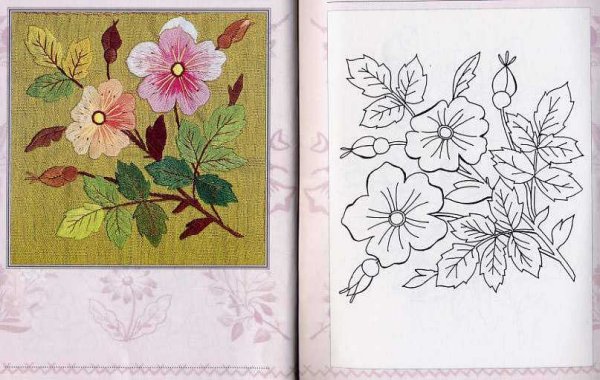 Вышивка гладью схемы для начинающих