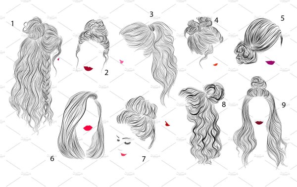 Прически на длинные волосы рисунок