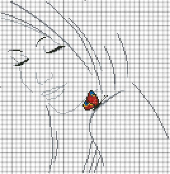 Контурная вышивка крестом