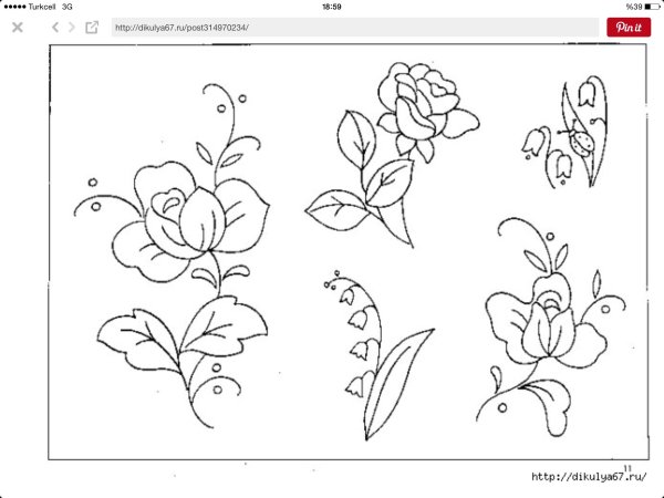 Вышивка гладью рисунки схемы
