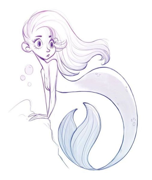 Русалка рисунок карандашом для детей