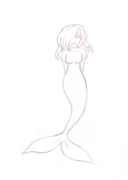 Русалка для срисовки легкие