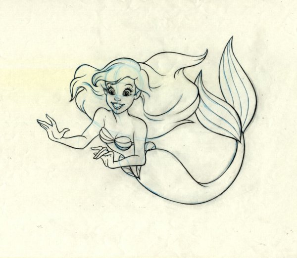 Русалка карандашом