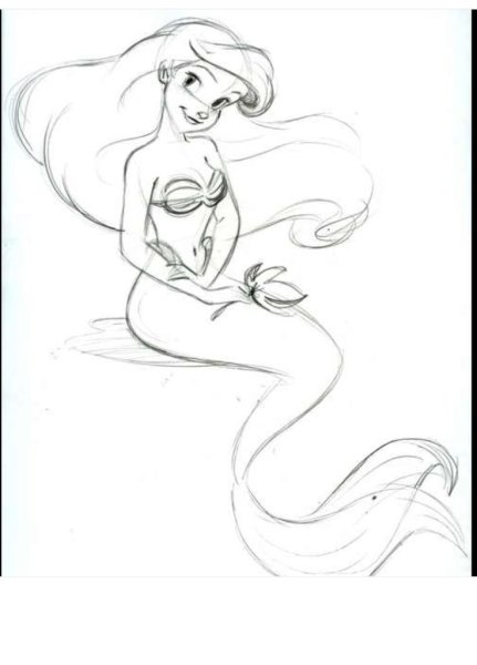 Зарисовки Ариель Уолт Дисней