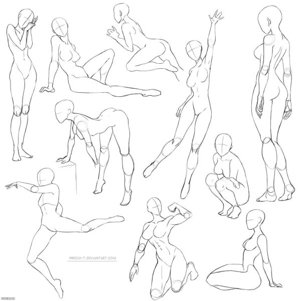 Позы для рисования женские