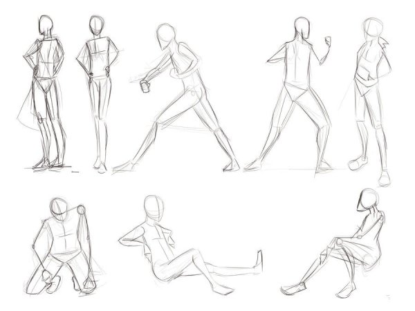 Простые позы для рисования