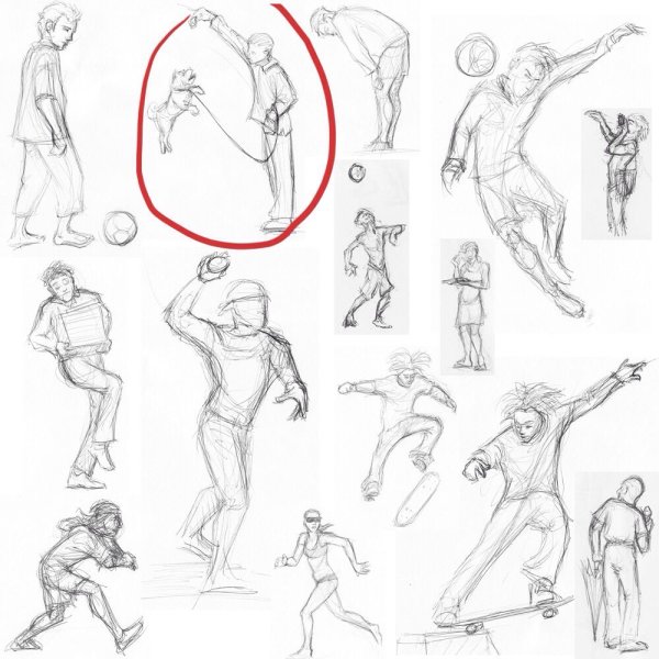 Наброски фигуры в движении
