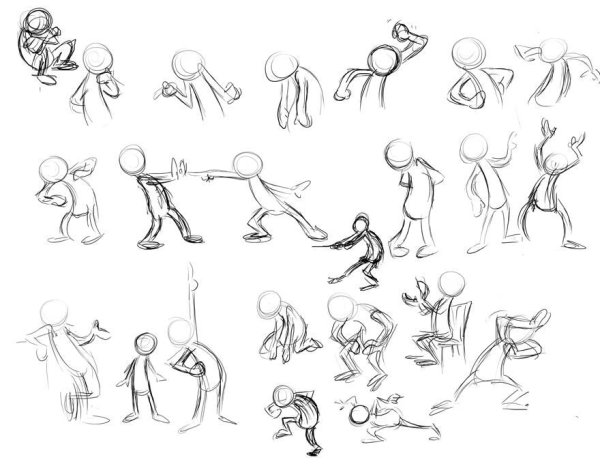 Персонажи в разных позах