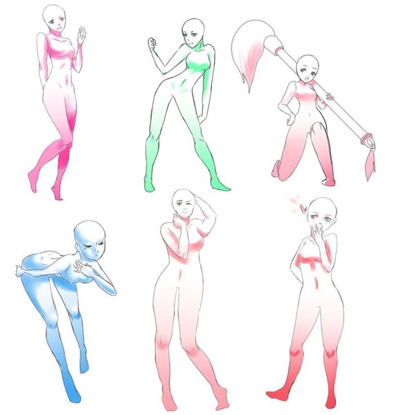 Аниме референс тело девушки для рисования